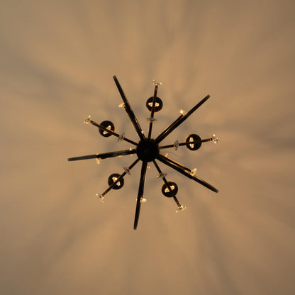TOCHIC 5 Lights Farmhouse Chandelier, Rustic Orb Chandeliers for Dining Room, Black Crystal Chandelier Light Fixture for Living Room, Bedreoom, Hallway, Bronze, D 27"
