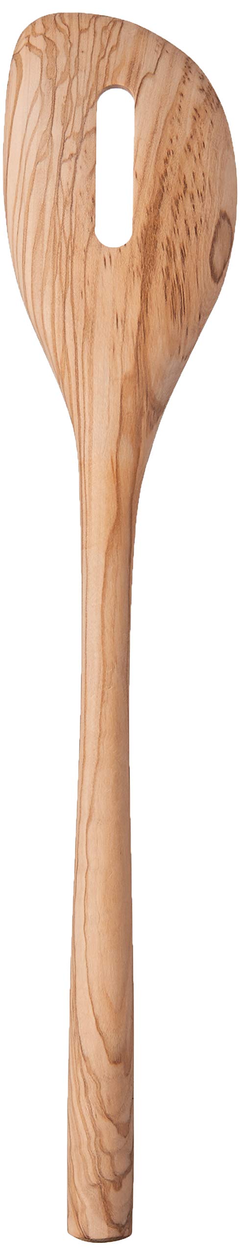 Tovolo Slotted Wooden Spoon, Olivewood Kitchen Utensil for Cooking & Serving, Natural Wood Spoodle with Comfortable Grip, Heat-Resistant Nonstick Safe, Durable Stirring Tool