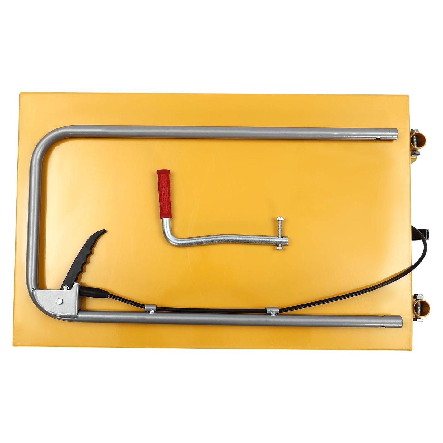 Hydraulic Scissor Lift Table Cart, 330lbs Capacity Double Scissor 49" Lifting Height Hydraulic Lift Table, with Locking Wheels for Material Handling and Transportation