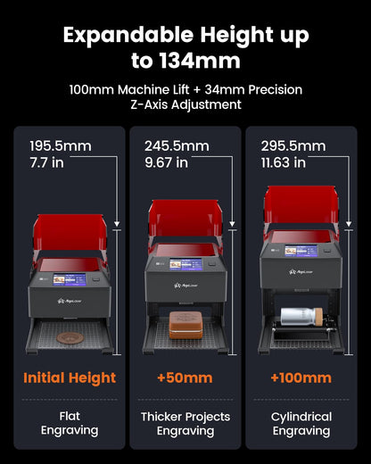 AlgoLaser Pixi Smart Laser Engraver - 10W Portable Laser Engraver Machine with 3.5" Touchscreen & AlgoOS System & APP - Laser Engraving for Wood, Acrylic, Glass, Beginner & DIY Gift & Small Business