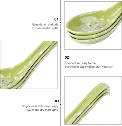 8pcs Melamine Soup Spoons for Chinese Asian Soup, Ramen, Noodle, Porridge Dinner