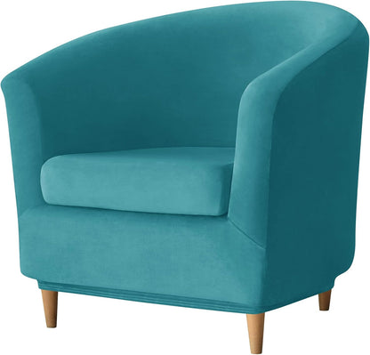 2 Deisy Dee Piece Velvet Club Chair Slipcover Stretch Barrel Chair Covers Accent Chair Cover Removable Couch Furniture