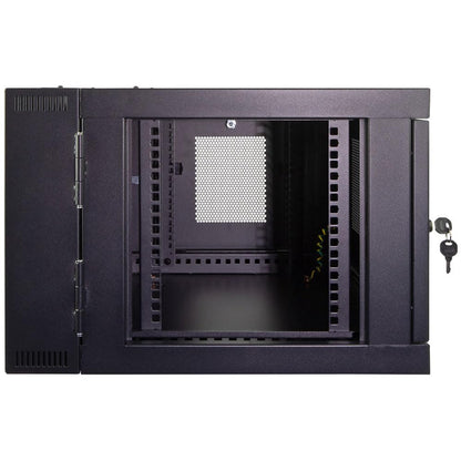 NavePoint 6U Server Cabinet with Hinged Back - 17.7” Deep, Server Rack Enclosure with Locking Perforated Door, Wall Mount Rack with Removable Side Panels, Network Cabinet, Pre-Assembled