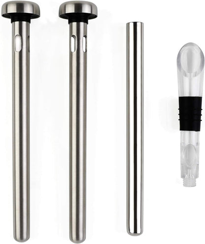 Beer Chiller Sticks, Stainless Steel Wine Chilling Rod Set for Bottles