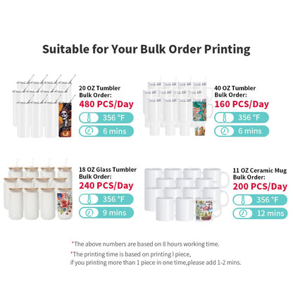 PYD Life 25 L Sublimation Oven Sublimation Starter Benginers Kit Bundle with 15 OZ Sublimation Mugs,Tumbler Cradle,Shrink Wrap Films