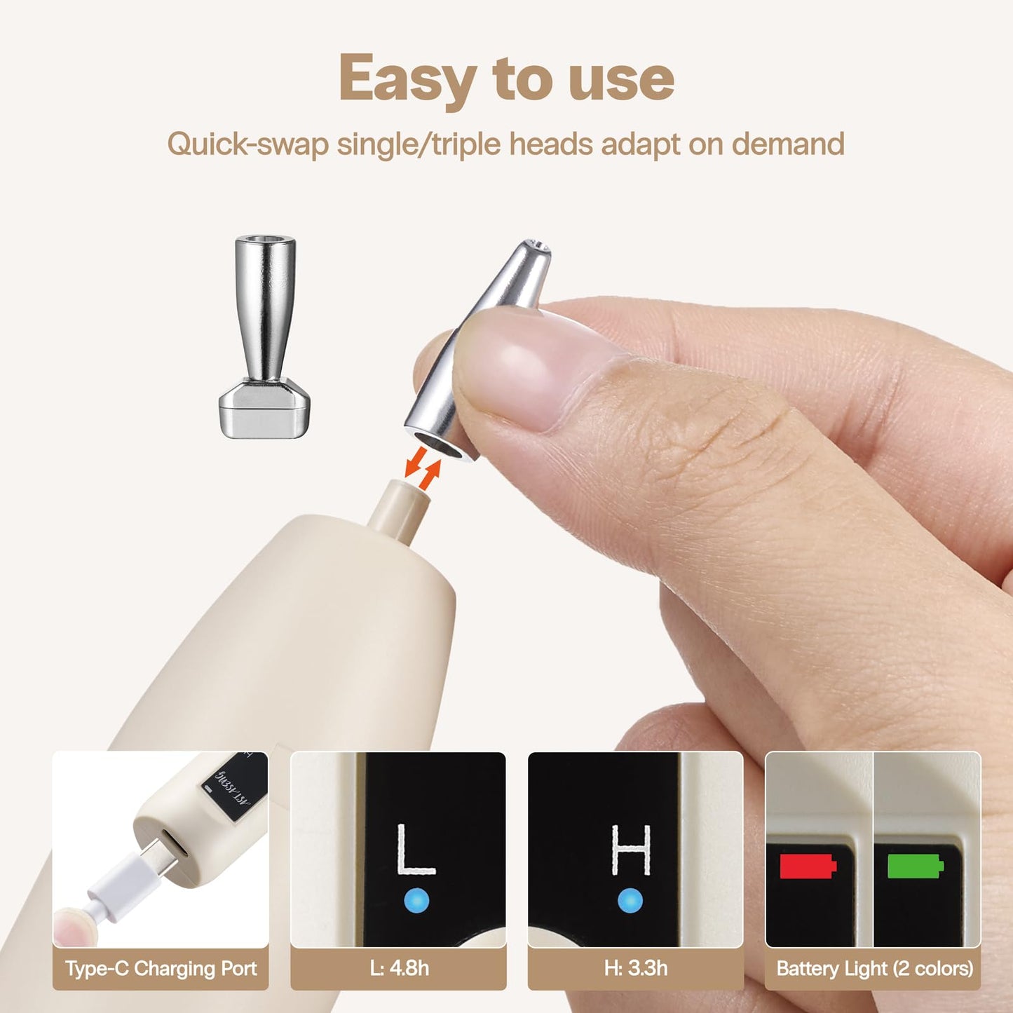 Electric Diamond Painting Pen - Cordless Diamond Art Pen Low-Noise Wax-Free, Rechargeable 2-Speed, Portable Diamond Art Accessories for Crafts Lovers