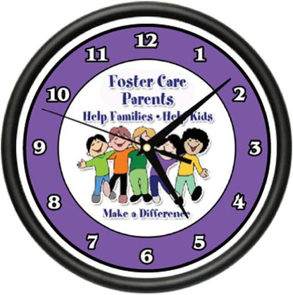 Foster Care Parents Wall Clock, Social Worker Foster Kids Child Care Gift