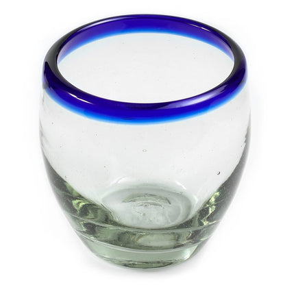 Handmade con Amor - 9 oz Hand Blown Mexican Drinking Glasses - Set of 6, 9 fl oz each, Clear
