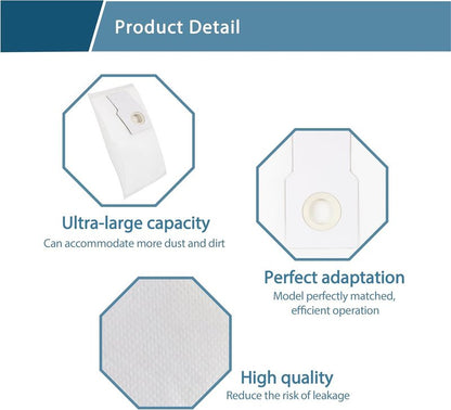 53294 Style O HEPA Cloth Vacuum Bags For Kenmore Progressive Upright Vacuum Cleaners 53293 50690 60510 31140 31150 BU1005 BU1018 Vacuum Cleaner Dust Replacement Bags (pack of 6 White)