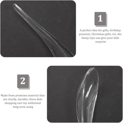 CALLARON Glass Spoon Set for Kitchen and Restaurant, Clear Glass Food, Cake, Rice, Soup Spoons, Ice Cream Spoon