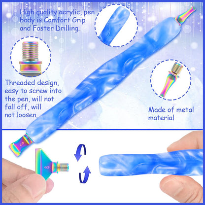 Praise V Do Diamond Painting Art Drill Bead Dot Pick Pen Kit Tool Accessories Ergonomic Stylus with Screw Holes for 5D Diamond Paint Nail Art 4Liu
