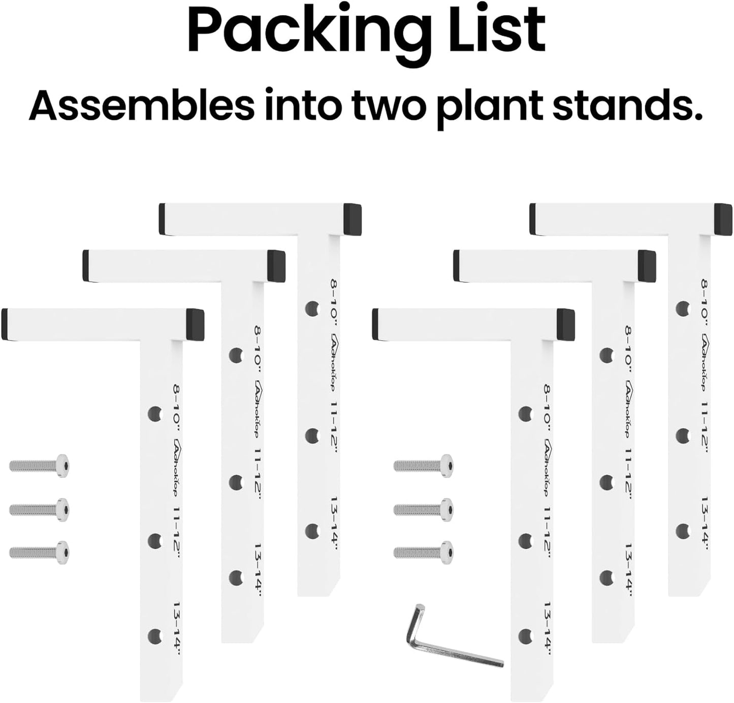 Adhoklop 2 Pack 8-14 Inch Adjustable Plant Stand Indoor for Pots, Heavy-Duty Metal Flower Pot Holder Indoor/Outdoor