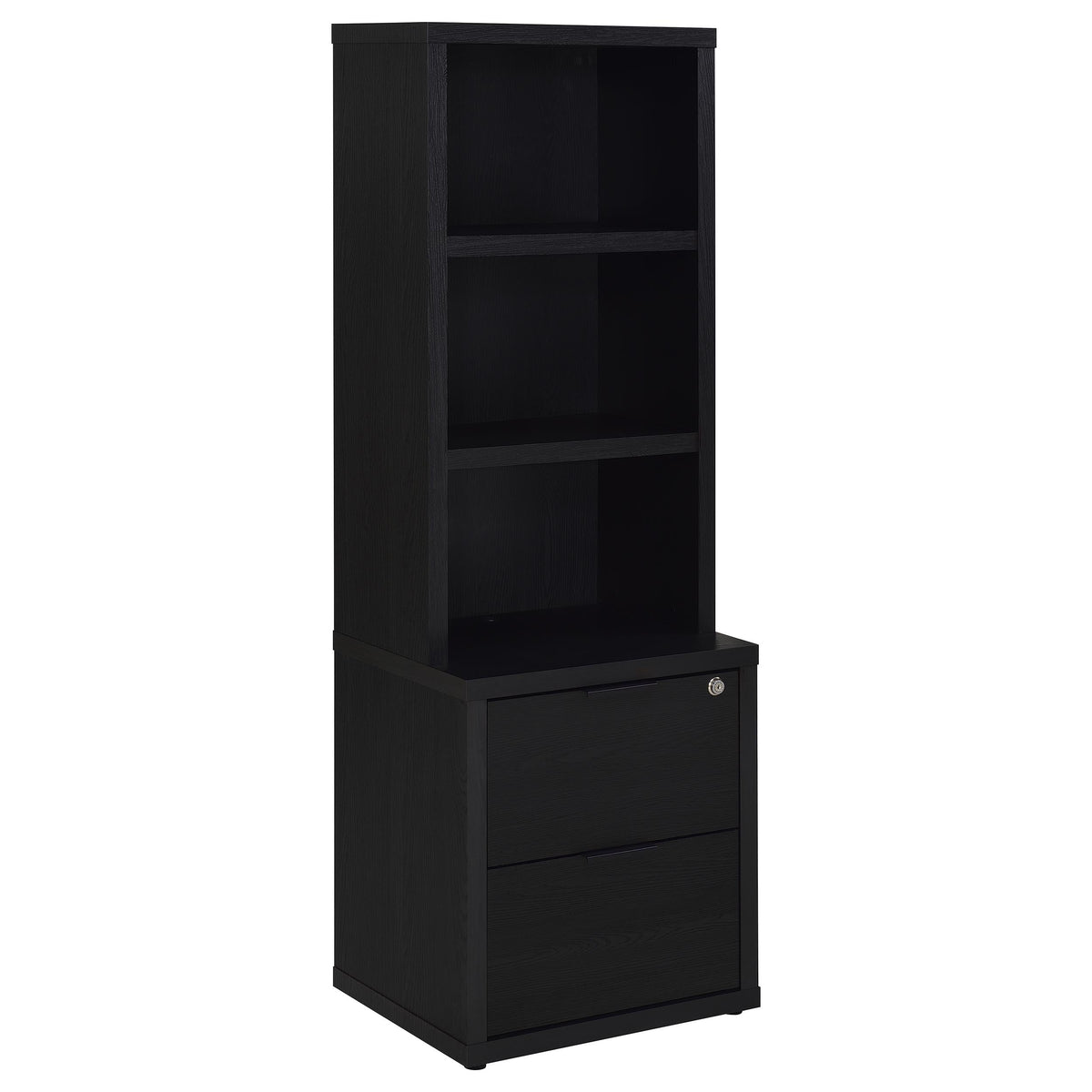 Coaster Home Furnishings Westpark 3-Shelf Bookcase USB and Lockable Drawer Black