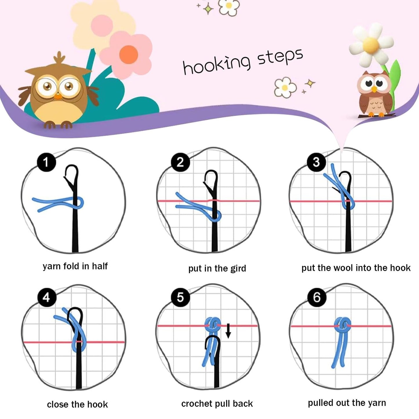 DIY Latch Hook Pillow Kits for Adults Yorkshire Terrier Dog in Flowers Printed Pillowcase Crochet Yarns Hooking Handmade Pillow Cover Cushion for Home Sofa Decoration 17x17inch-7
