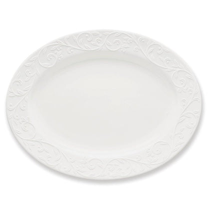 Lenox Opal Innocence Carved Large Oval Platter -,White