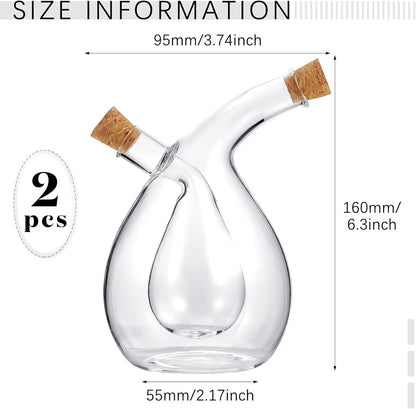 2 2 1 Suclain Pcs Oil and Vinegar Dispenser, in Glass Olive Oil and Vinegar Cruet Dispenser Bottle, Olive Soy Sauce