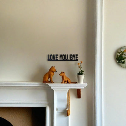 2025 New Year Gift - Cute Metal Door Topper Love You Bye Over Door Frame Decor Corner Sign Black Ornaments Wood Decorations Funny Christmas (LOVE YOU BYE)