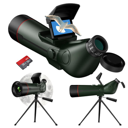 Smart Telescope Digital Spotting Scope with Tripod Electronic 78mm Large Objective Lens 2.8'' Extended Screen for Stargazing,Bird Watching,Hiking,Wildlife Viewing,32GB SD Card Carrying Bag