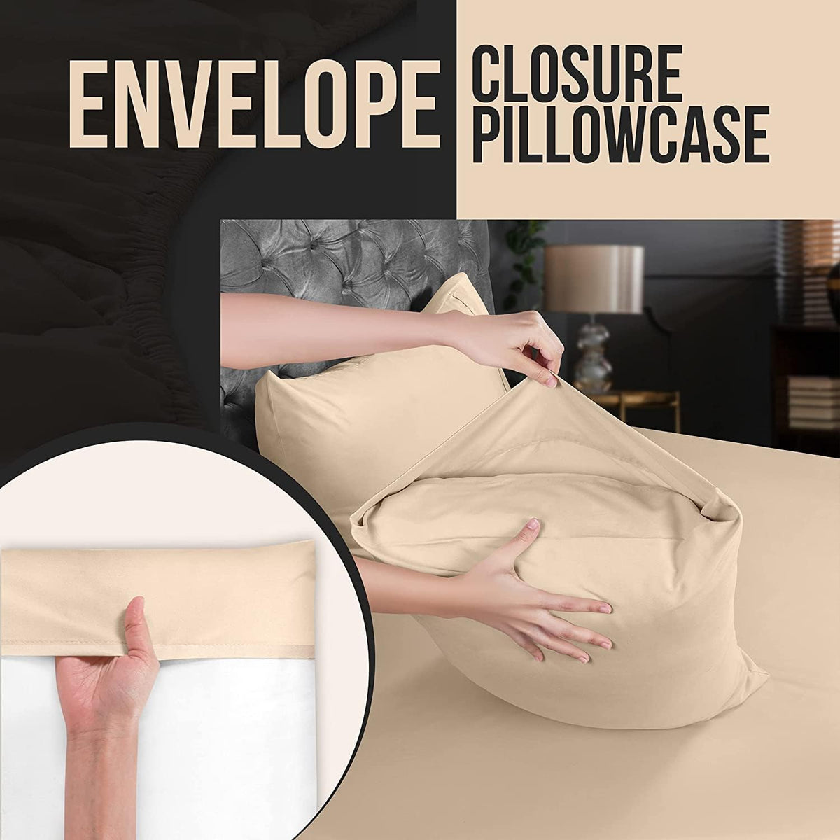 Utopia Bedding Queen Pillow Cases - Soft Brushed Microfiber - 4 Pack | Fade Resistant 20 X 30 Inches (Beige)