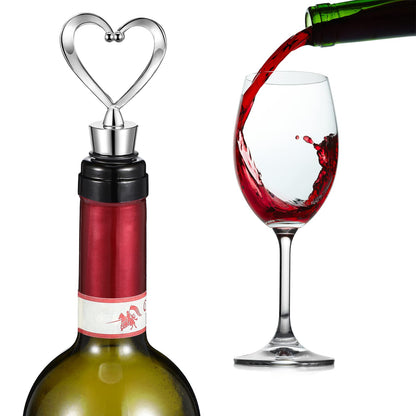 Ferraycle 30 Pcs Heart Wine Stoppers Wedding Bridal Shower Favor for Guests Silver Heart Wine Bottle Openers Champagne Stopper Wine Saver Metal Wine Cork Holder Plugs with Box for Wedding(Classic)