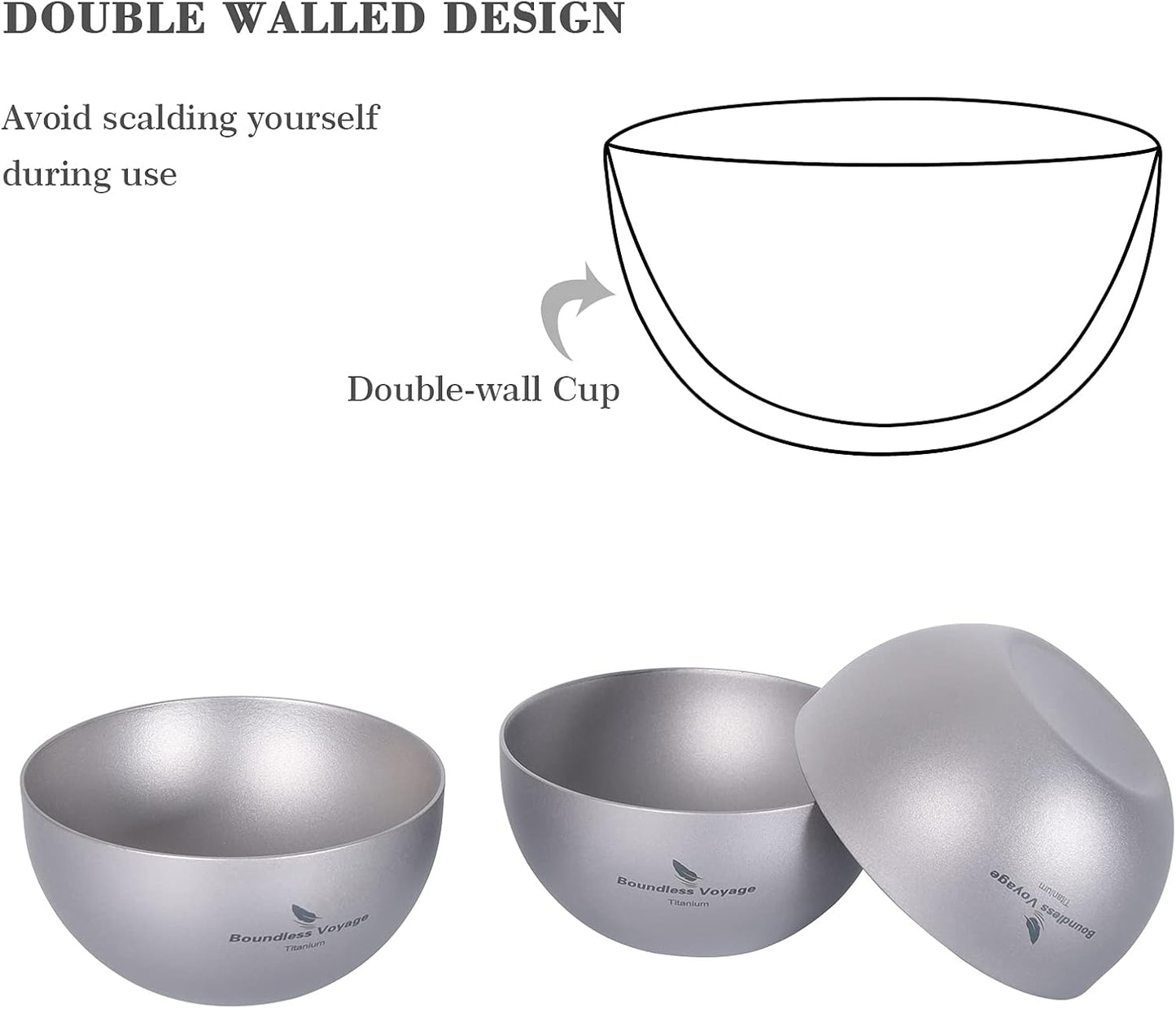 iBasingo 30ml Titanium Double Layer Sake Cup - Outdoor Camping Portable Wine Cup, Picnic Whiskey Flask (1 Piece)