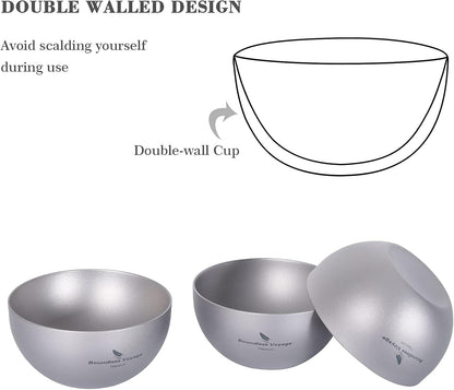 iBasingo 30ml Titanium Double Layer Sake Cup - Outdoor Camping Portable Wine Cup, Picnic Whiskey Flask (1 Piece)