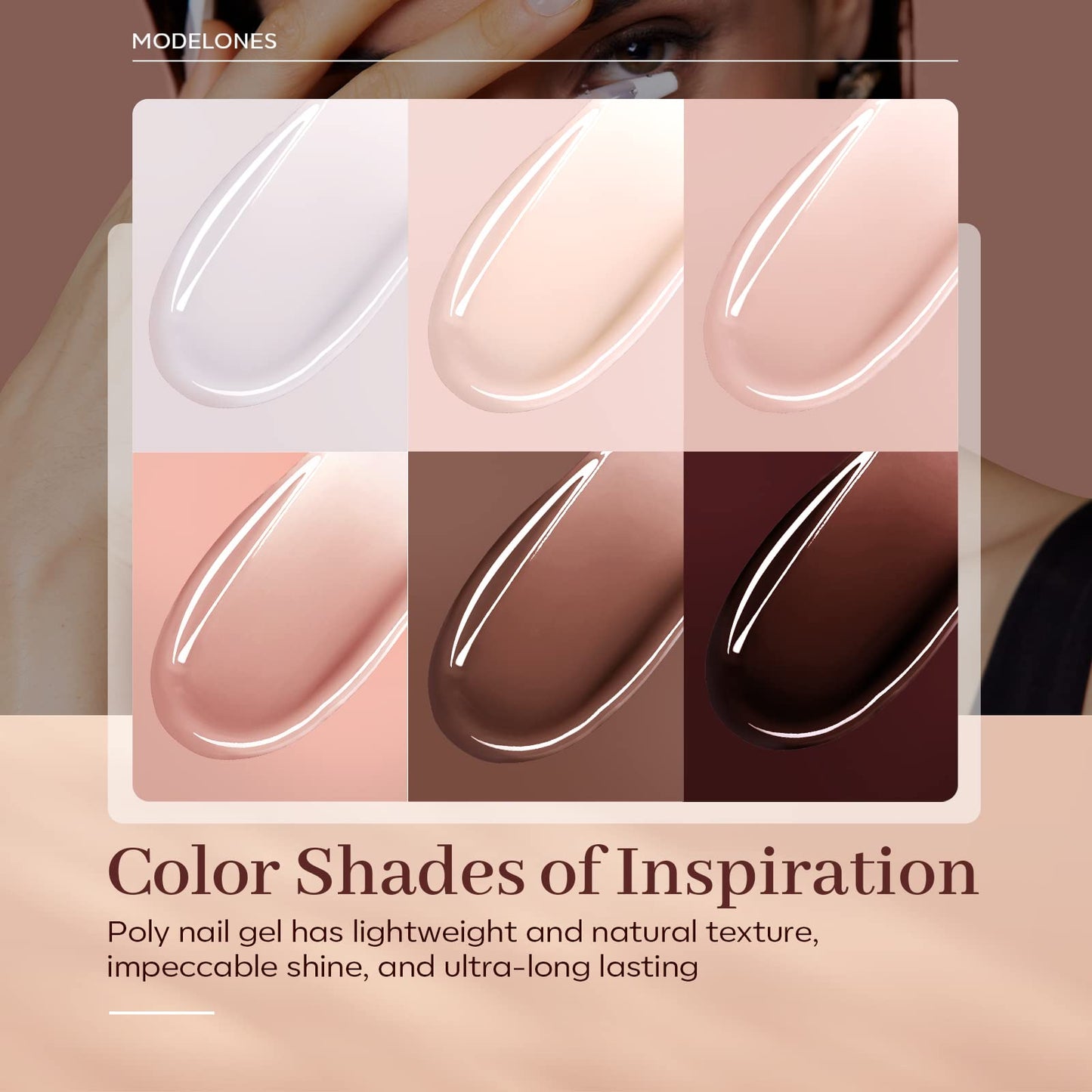 modelones Poly Gel Nail Kit 6 Colors with 8 W Nail Lamp Extension Gel Kit Jelly Milky White Pink Nude Complete Tools Beginner Thickening Solutions DIY at Home for Women
