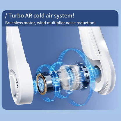 Neck Fan, 4000mAh Battery Power, Portable USB Charging Neck Fan, 5 Gear Adjustable Fast Cooling, Super Quiet