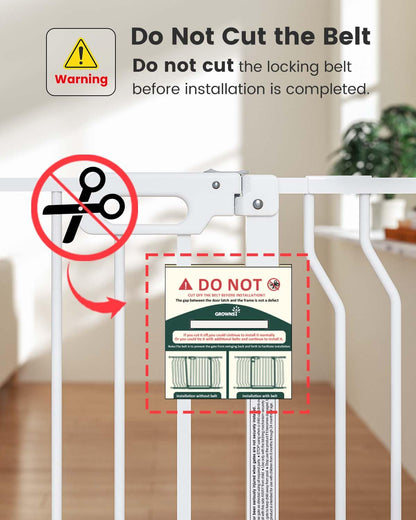 Mom's Choice GROWNSY Baby Gate, 30.5"-53" Auto-Close Dog Gate for Stairs & Doorways, Pressure-Mounted Easy Install Baby Gate - No Drill, Walk Through, Safe & Durable
