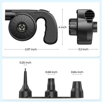 Dr.meter Portable Electric Air Mattress Pump - Rechargeable 4000mAh Battery Quick-Fill Inflator for Camping