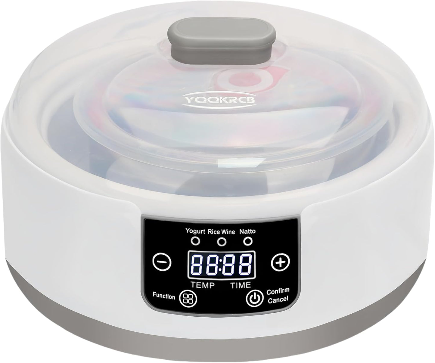 YQQKRCB Temp(32C-45C/90F-113F)&Time(1-42h) Countdown,LED Display,304 (1.2 Automatic Yogurt Maker with Adjust BPA-free