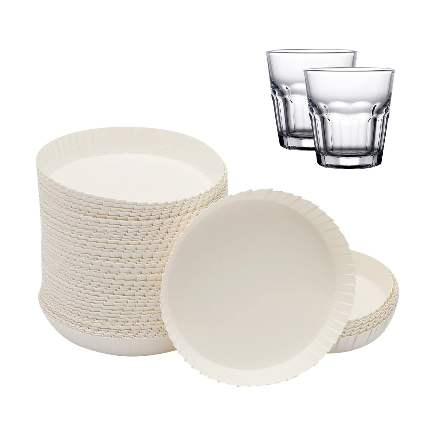 100pcs Disposable Cup Coverware 8 X 8cm Coffee Cup Drinking Lid Paper Cup Cap for Wedding/Parties//Kitchen (8 X 8cm)