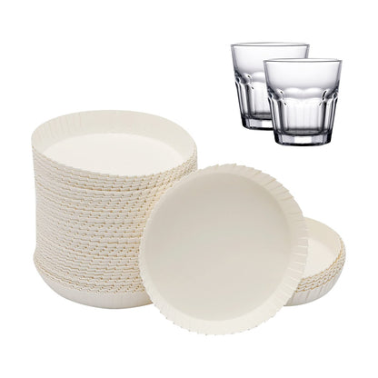 100pcs Disposable Cup Coverware 8 X 8cm Coffee Cup Drinking Lid Paper Cup Cap for Wedding/Parties//Kitchen (8 X 8cm)