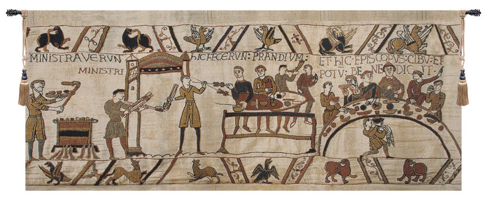 Bayeux Banquet II Belgian Tapestry Wall Hanging - 90 in. x 36 in. Cotton by Charlotte Home Furnishings