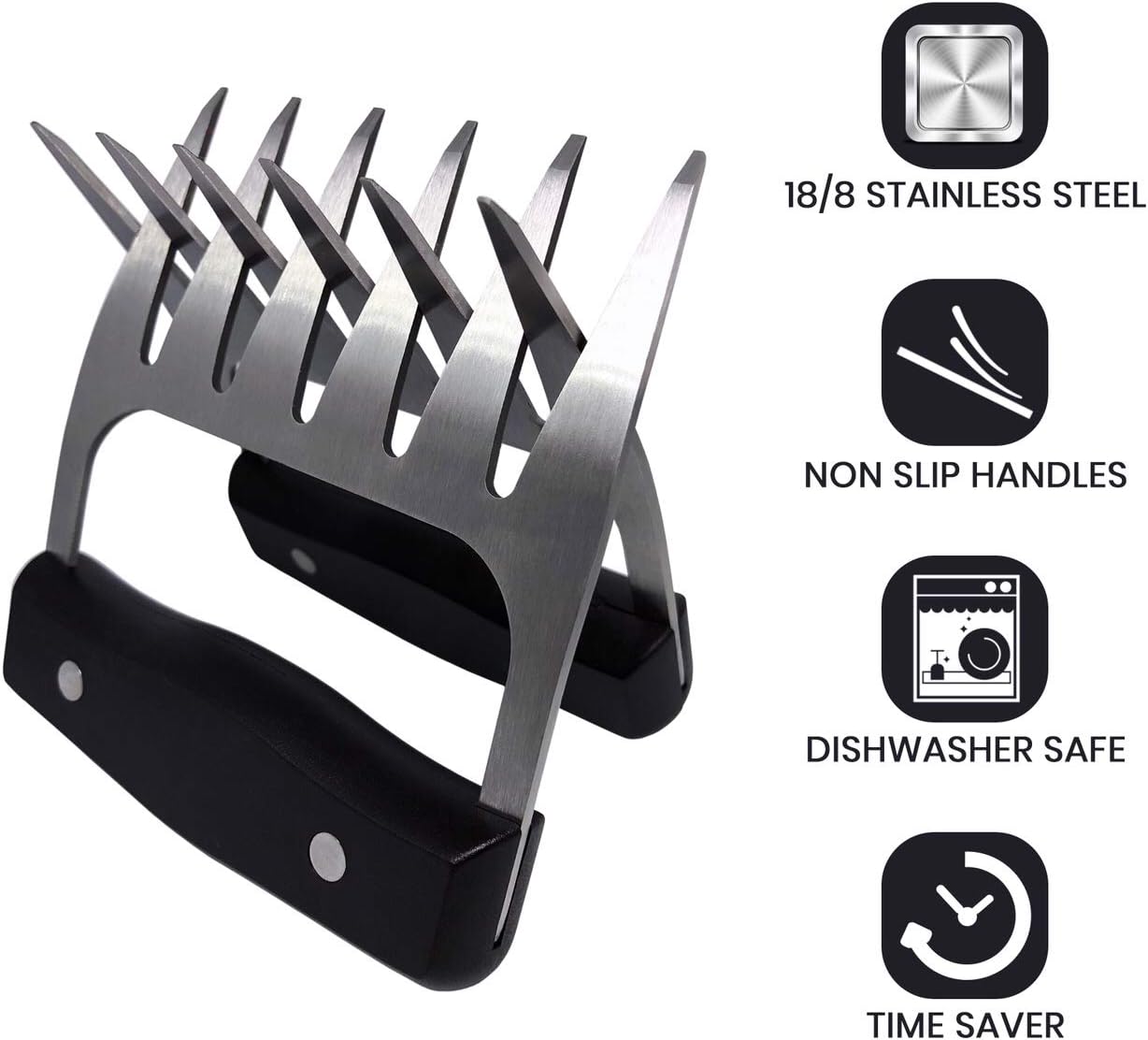 Metal Meat Shredder Bear Claw – M LIFE MASTER Stainless Steel Meat Forks with Handle for BBQ Meat Handling
