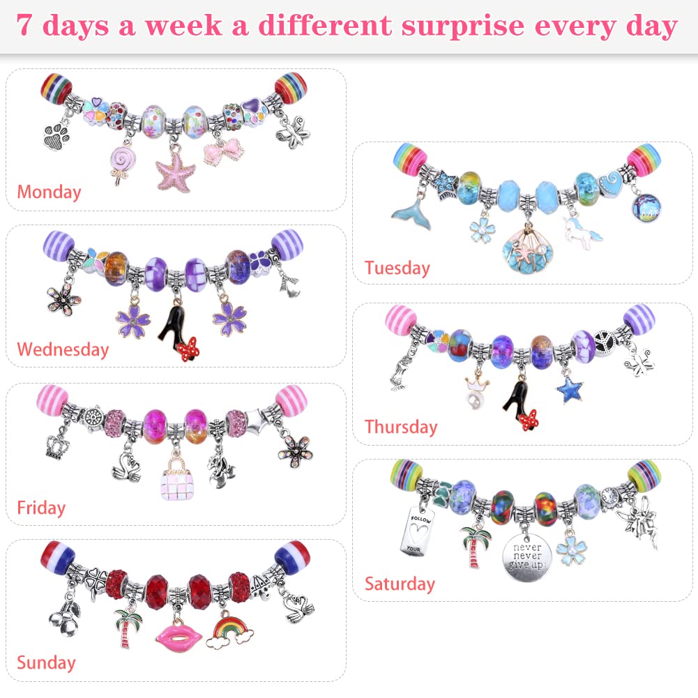 VICTLOV Charm Bracelet Making Kit, DIY Craft for Girls, Unicorn/Mermaid Crafts Gifts Set for Arts and Crafts for Girls Teens Ages 5-12