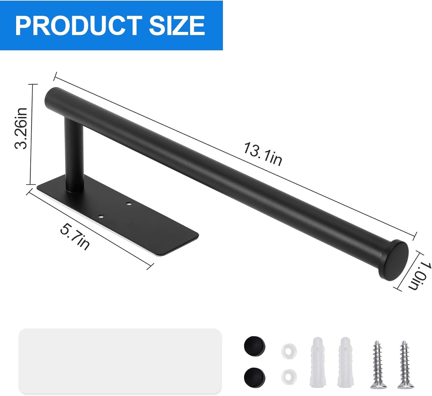 Under Cabinet Paper Towel Holder, Stainless Steel Wall Mount for Kitchen or Bathroom, Adhesive or Drill Mount (2 Pack)