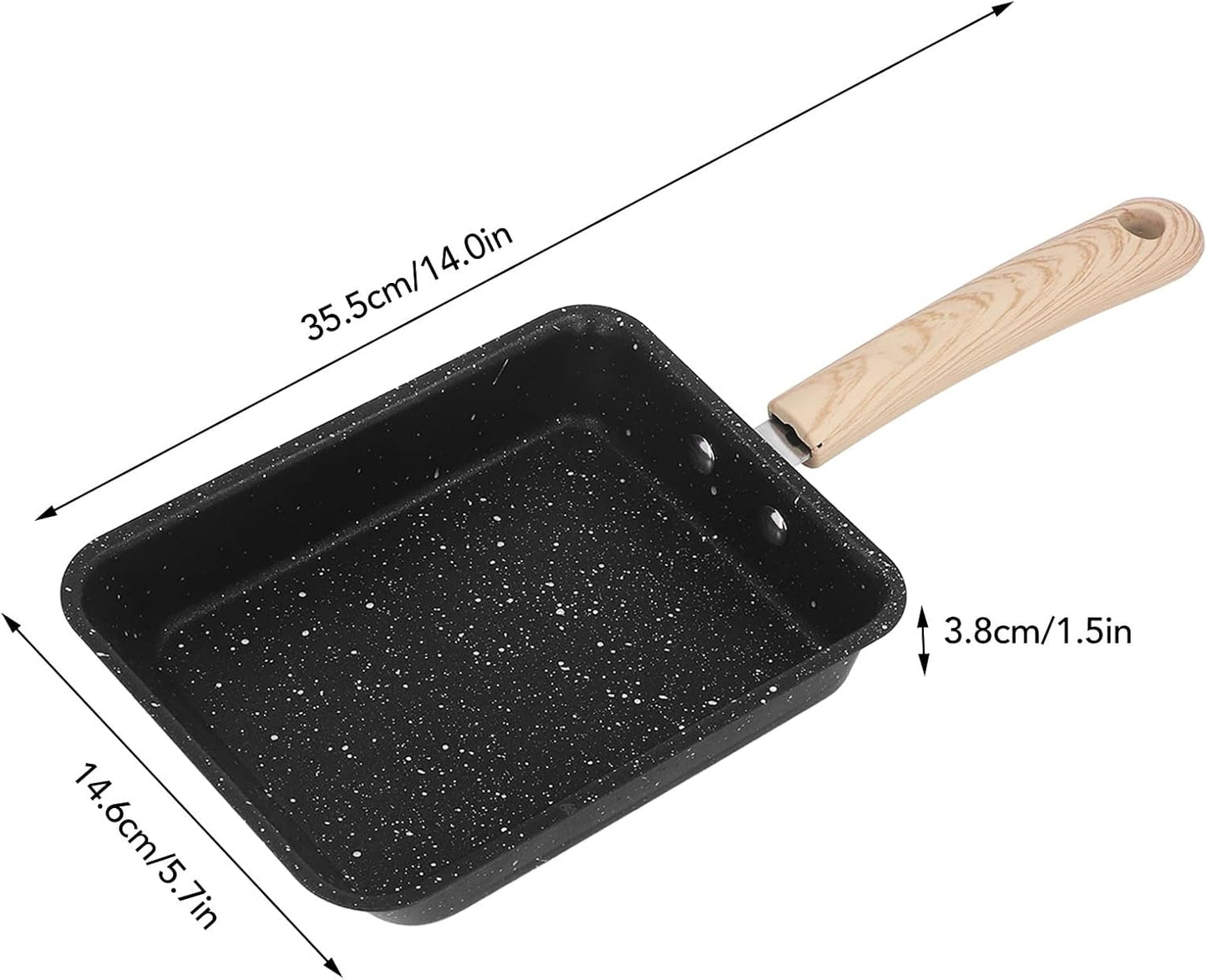Breakfast Flat Pan, Tamagoyaki Omelette Pan, Non Stick Iron Square Frying Pan for Home Kitchen