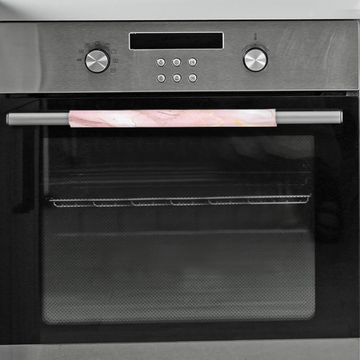 Pink Rose Gold Marble Print Refrigerator Door Handle Covers, Set of 2 Kitchen Appliance Handle Protectors