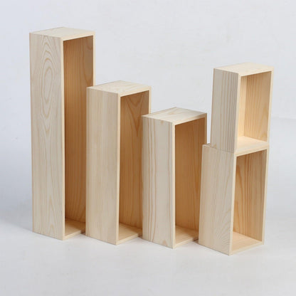 Anktily 1 Pack Unfinished Wooden Craft Storage Organiser Box, 11.8 x 7.9 x 3 inch Rectangle Wood Box, Rustic Natural Wood Container Box for Home Venue Decor