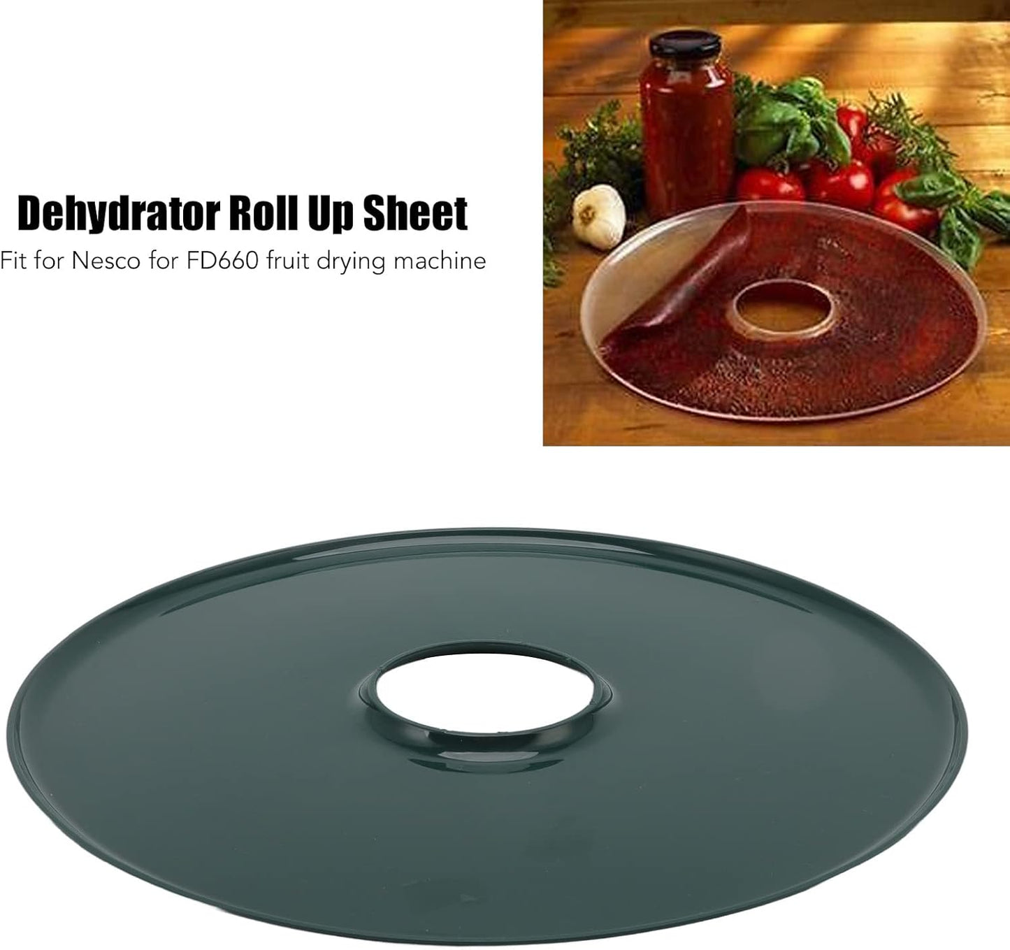 Dark Green Silicone Leak Proof Food Dehydrator Water Tray, Leather Plate for Food Dehydrator