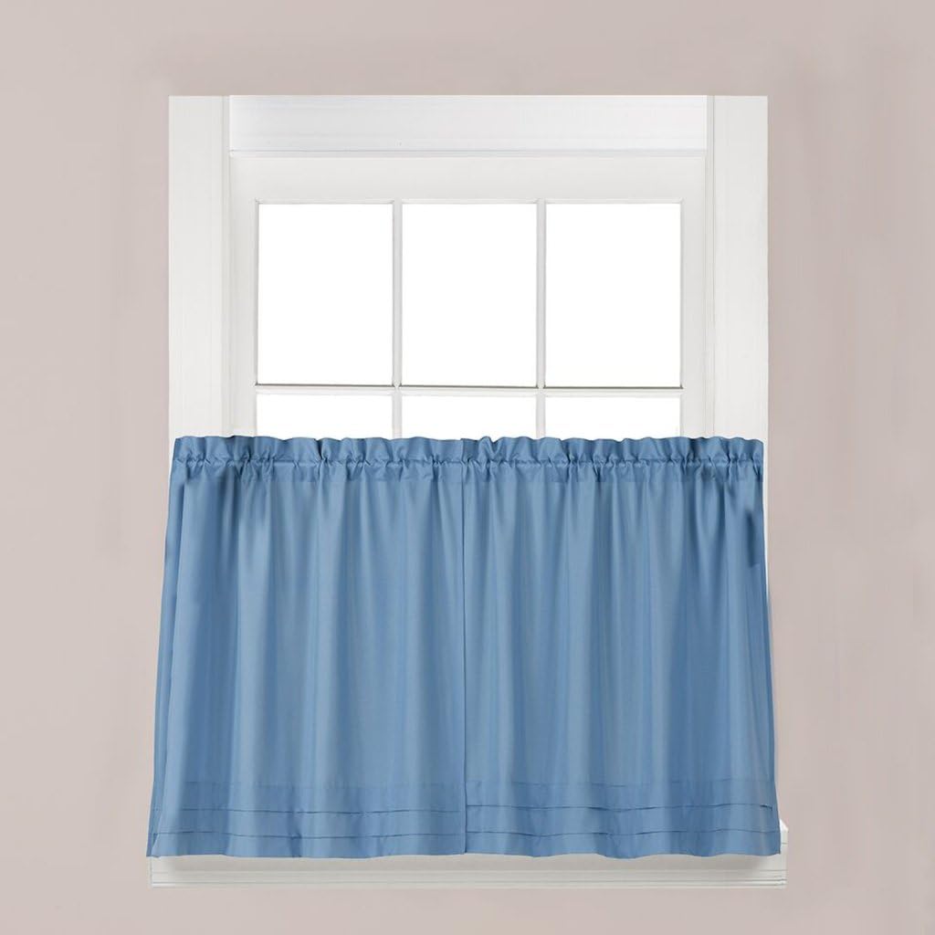 SKL Home Holden Curtain Tier Pair, Smoke, 57" x 24", 2 Count