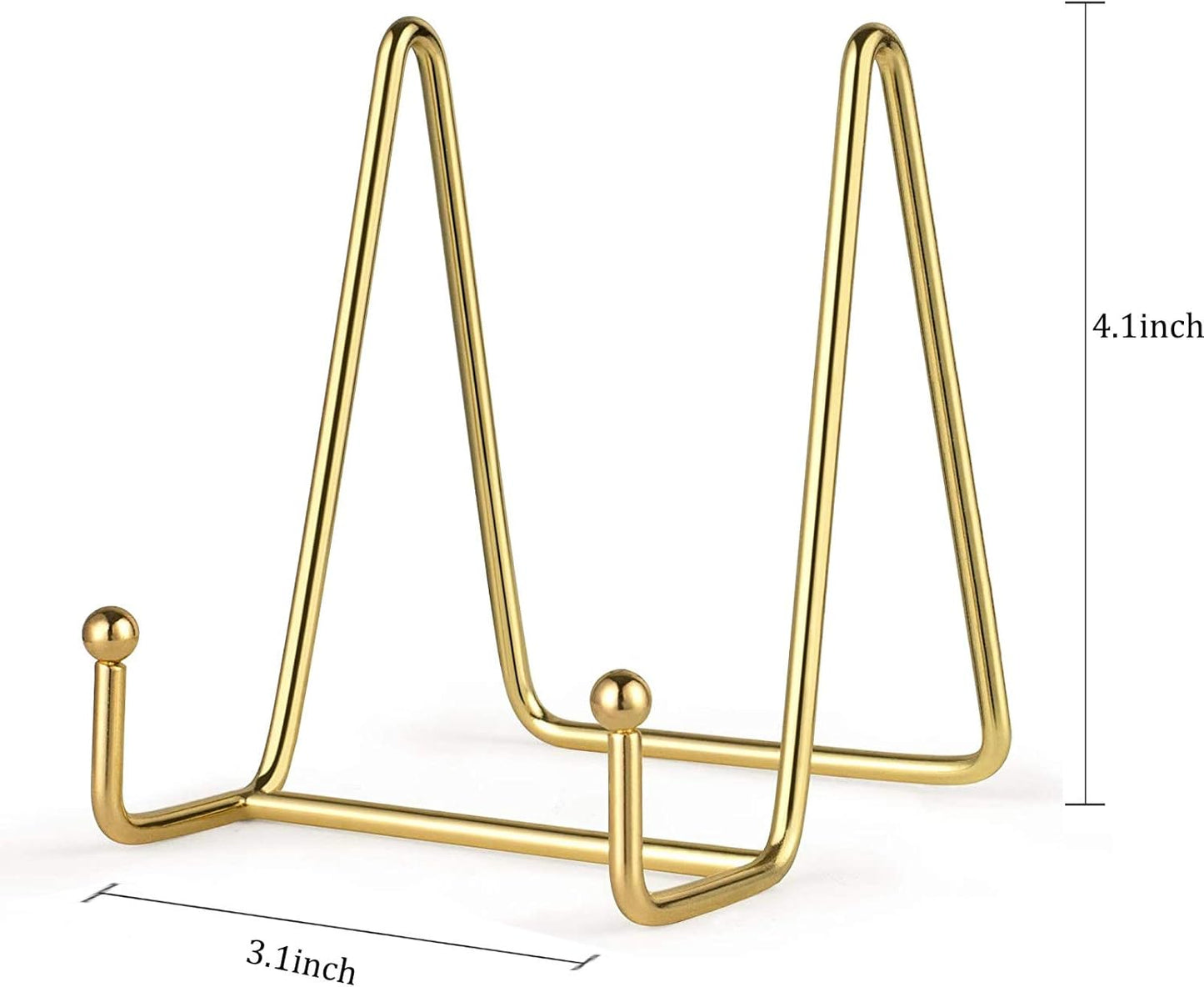 2 Pack Gold Iron Display Stands, Metal Wire Frame Holders for Pictures, Decorative Plates & Tabletop Art (4 inch)