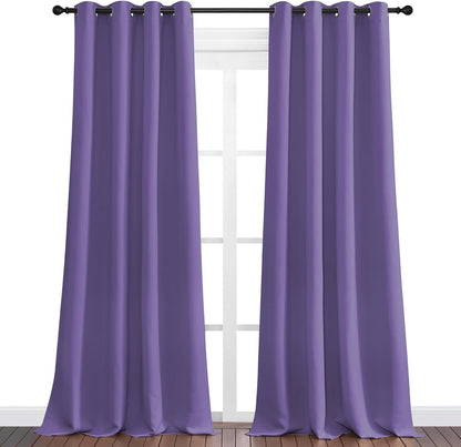 NICETOWN Blackout Curtains - Lilac Purple, 102" Long x 55" Wide, 2 Pieces | Sound Reducing, Heat & Cold Blocking Panels for Modern Decor