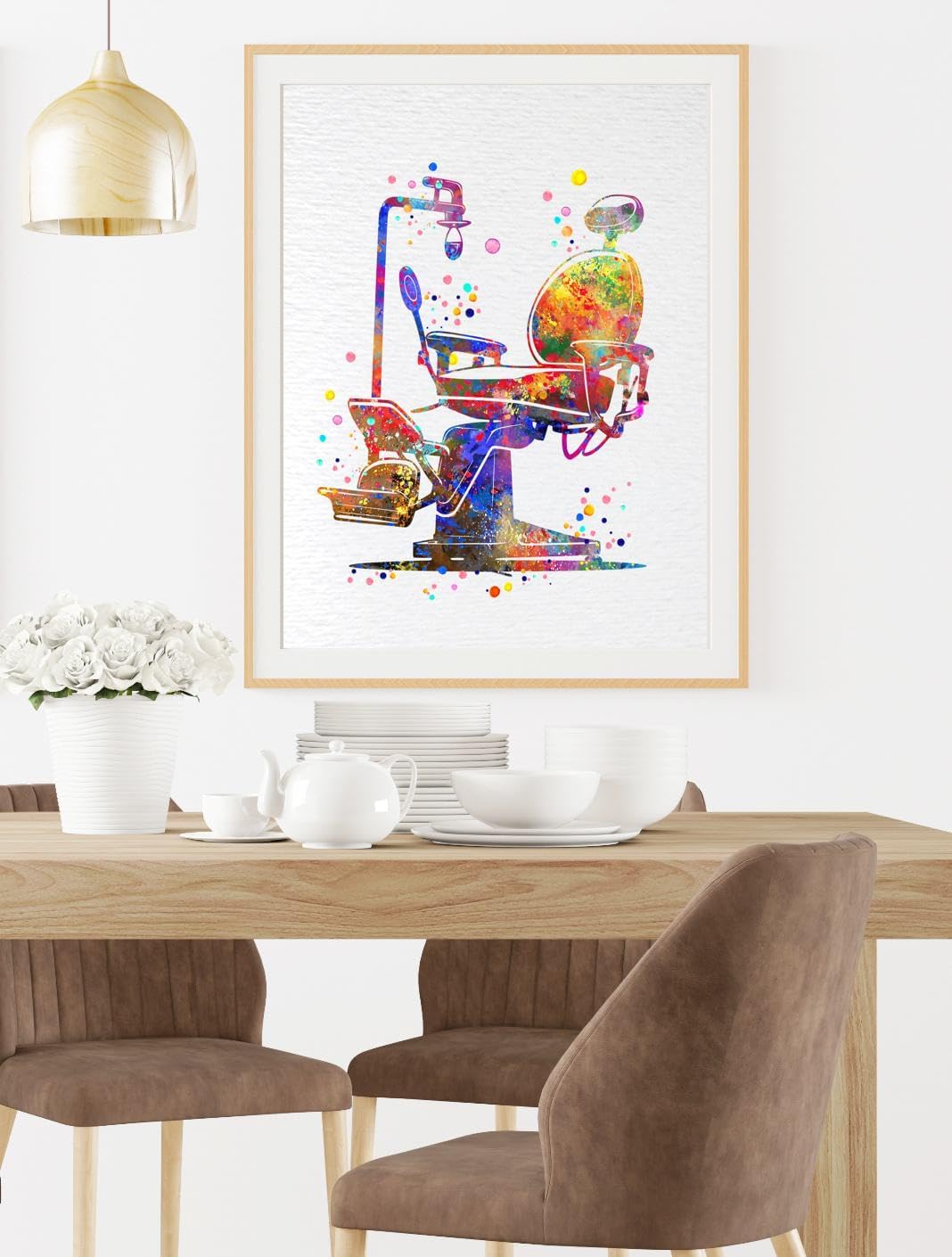 Dignovel Studios 8X10 Unframed Dentist Chair Art Print, Dental Tools Medical Wall Decor