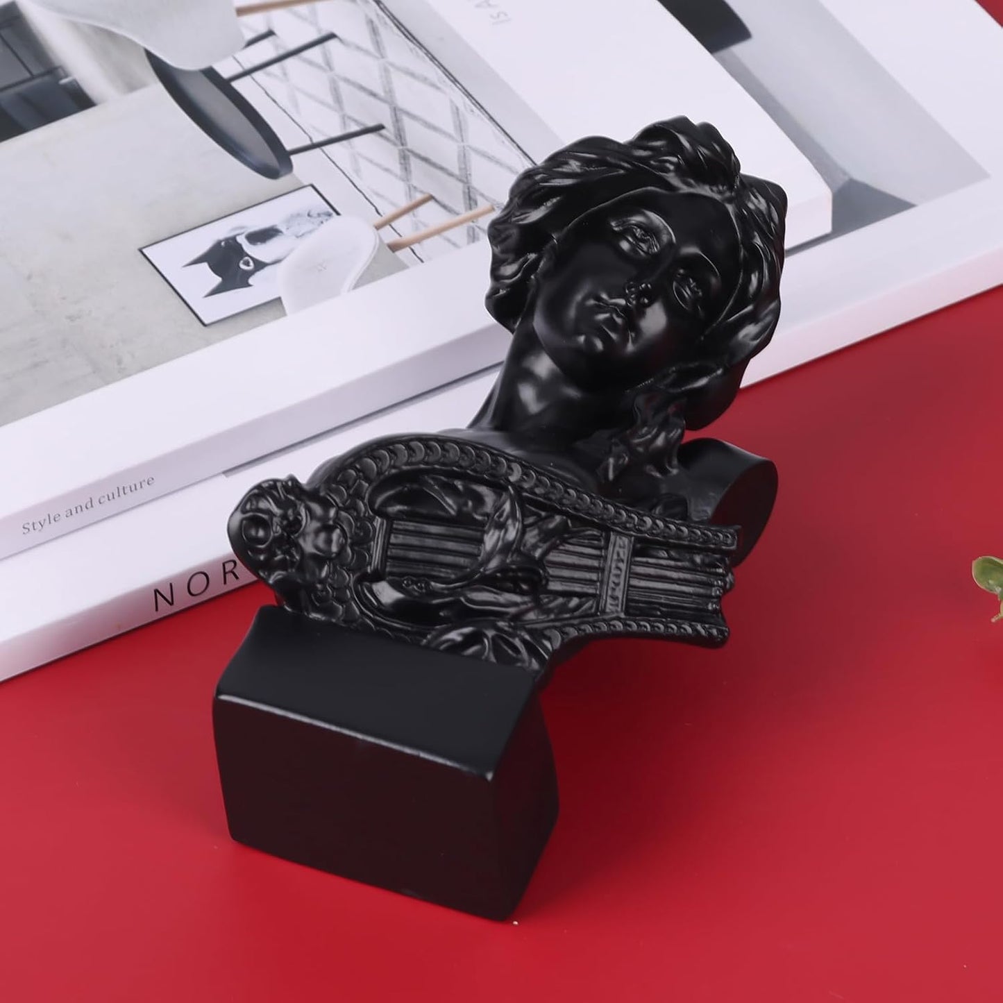 LCCCK 6" H Black Greek Mythology Bust Statue, Resin Aphrodite Sculpture for Coquette Room Decor
