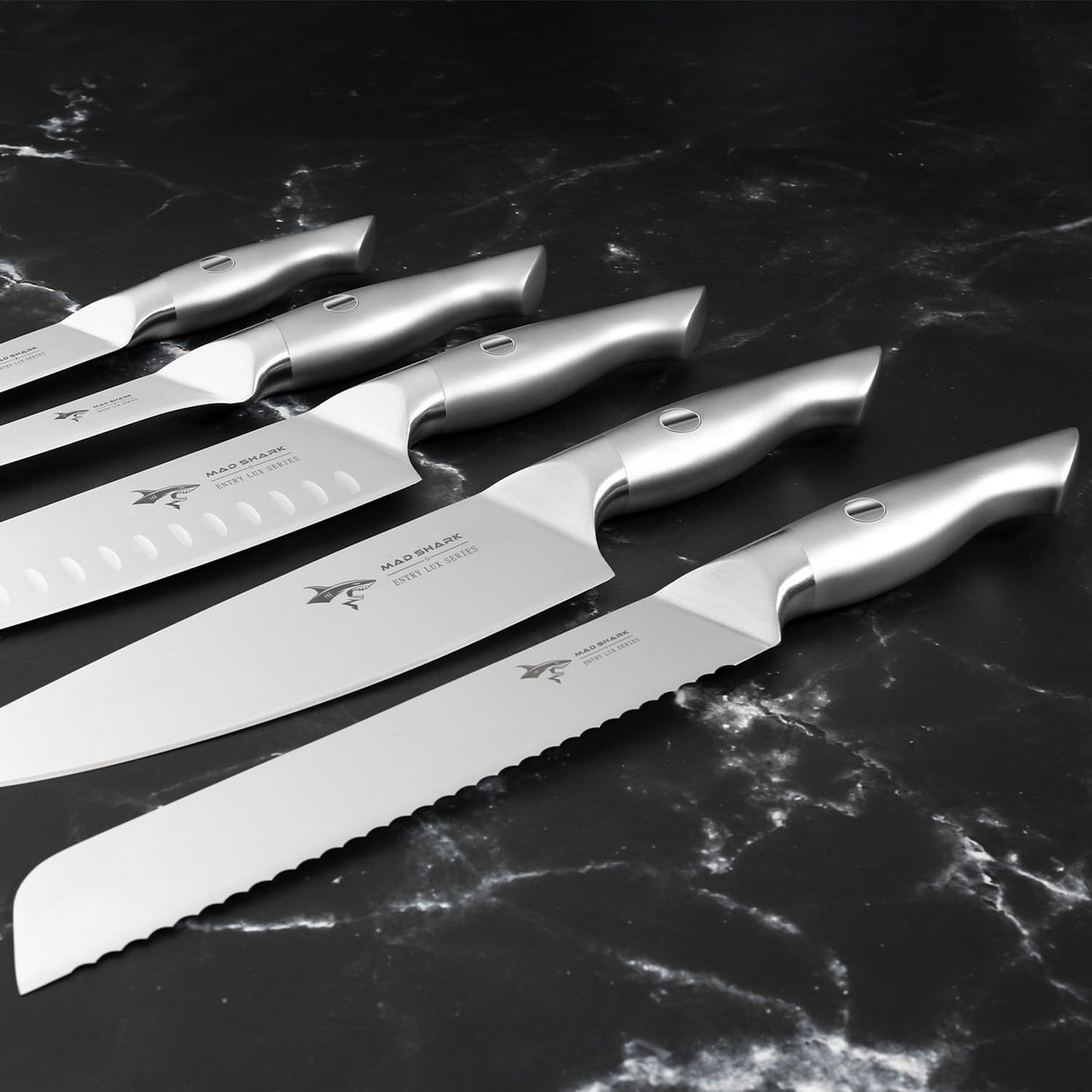 MAD SHARK Kitchen Knife Set, 5PCS Sharp Ultra Chef Knife Set, High Carbon Stainless Steel Knives Set with Ergonomic Handle, Professional Kitchen Knives Sets, Gift Box Packaging