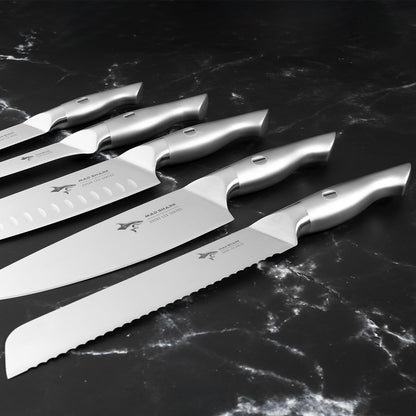 MAD SHARK Kitchen Knife Set, 5PCS Sharp Ultra Chef Knife Set, High Carbon Stainless Steel Knives Set with Ergonomic Handle, Professional Kitchen Knives Sets, Gift Box Packaging