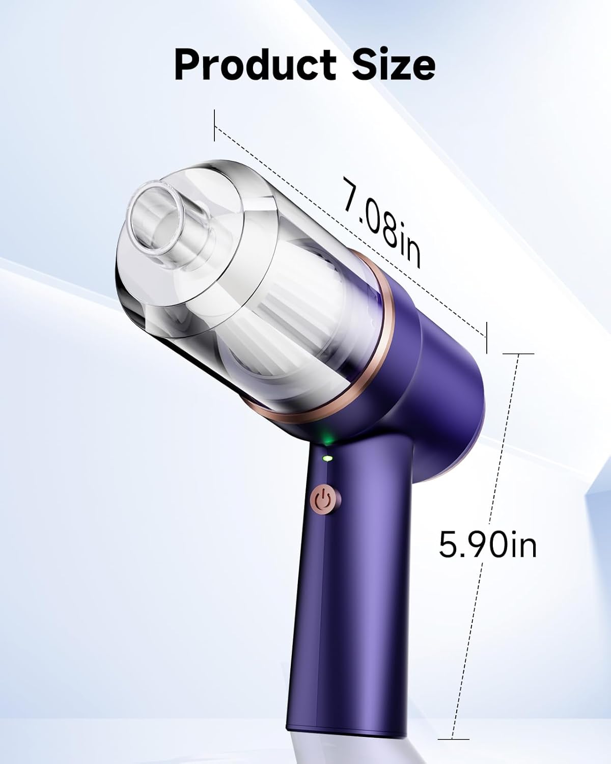 Handheld Vacuum Cleaner with LED Light, 9000 PA Portable Cordless Car Vacuum for Home and Office