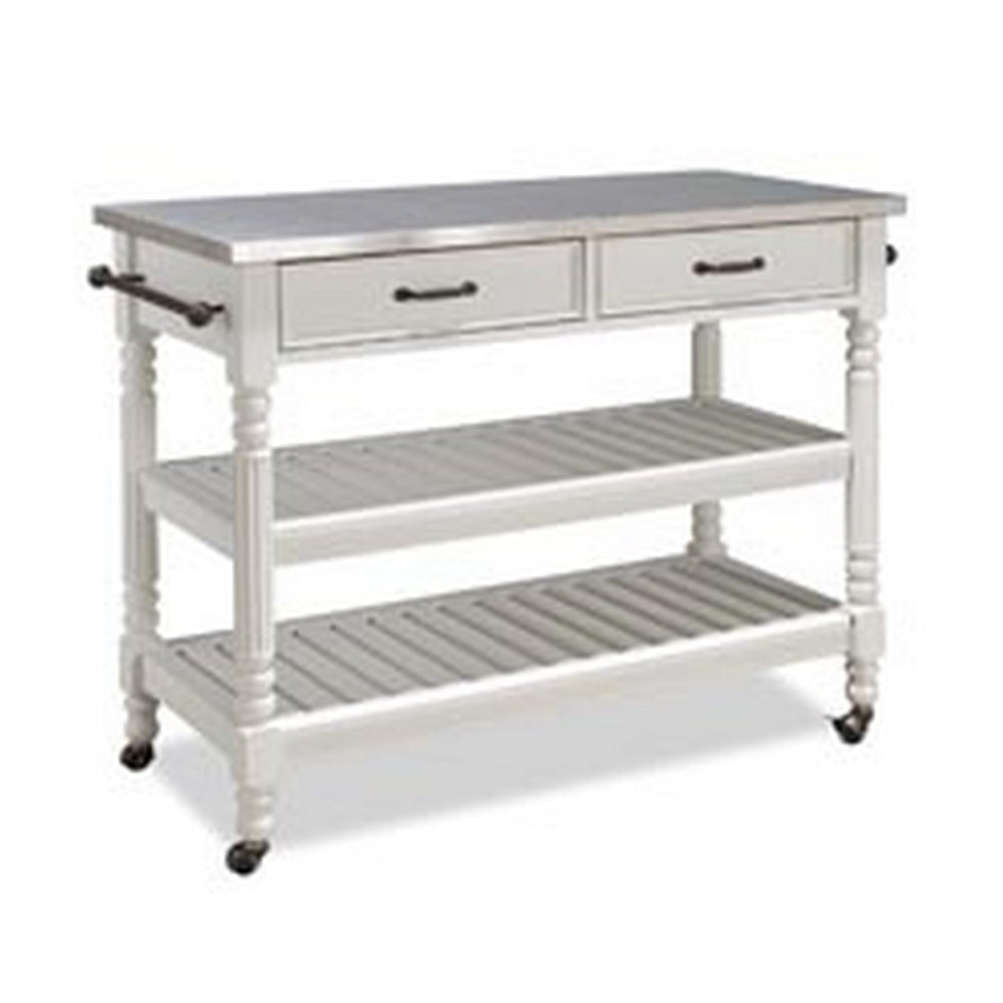 Homestyles General Line Off-White Mobile Kitchen Cart